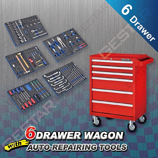6 Drawer Wagon with Auto-Repairing Tools