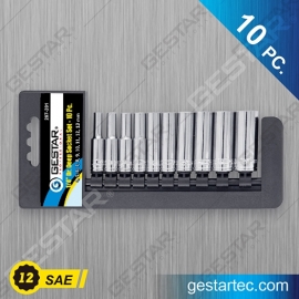 1/4" Dr. Deep Socket Set - 10 Pc. 12 Point