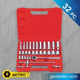 3/8" Dr. Socket Set - 32 PC. Quick Release Ratchet