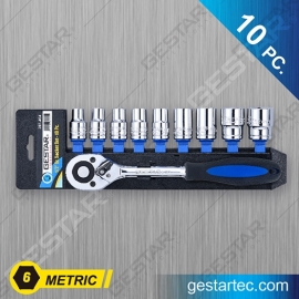 1/2" Dr. Socket Set - 10 PC. 6 Point, Metric