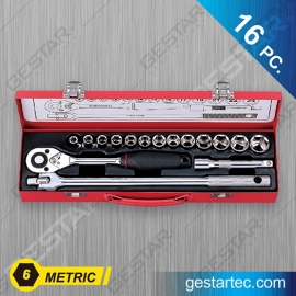 1/2" Dr. Socket Set - 16 PC. Metric