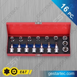 1/2" Dr. E Socket & TORXⓇ Bit Socket Set - 16 PC.