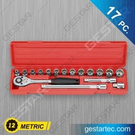 1/2" Dr. Socket Set - 17 PC. Metric