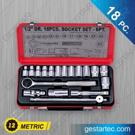 1/2" Dr. Socket Set - 18 PC. Metric