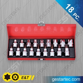 1/2" Dr. E Socket & TORX® Bit Socket Set - 18 PC.