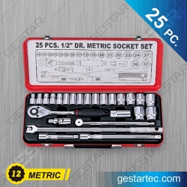 1/2" Dr. Socket Set - 25 PC. Metric