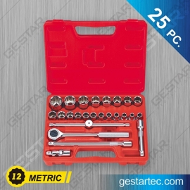 1/2" Dr. Socket Set - 25 PC. Metric