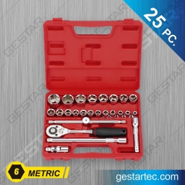 1/2" Dr. Socket Set - 25 PC. Metric