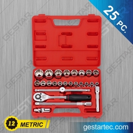 1/2" Dr. Socket Set - 25 PC. Metric