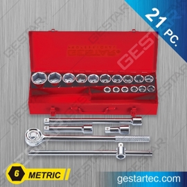 3/4" Dr. Socket Set - 21 PC. Metric