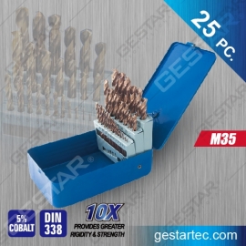 25 PC. Drill Bit Set M35 HSS Co - for Stainless
