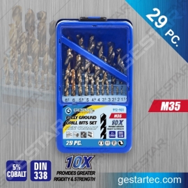 29 PC. Drill Bit Set M35 HSS Co - for Stainless