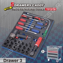 TOYOTA 5 Drawer Caddy with Auto-Repairing Tools TOYOTA 5 Drawer Caddy with Auto-Repairing Tools