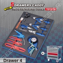 TOYOTA 5 Drawer Caddy with Auto-Repairing Tools TOYOTA 5 Drawer Caddy with Auto-Repairing Tools